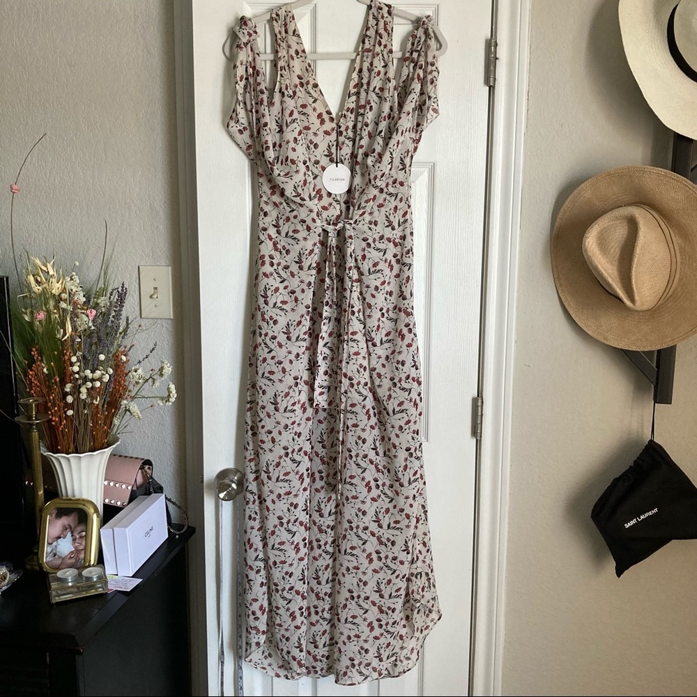 TULAROSA FLORAL SUMNER COLD SHOULDER MAXI DRESS SIZE XS